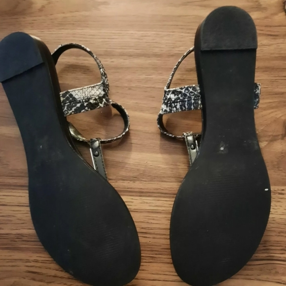 Calvin Klein Women's Samira Black Ankle Strap Thong Sandals Sz 6.5 Animal Print - Picture 5 of 6
